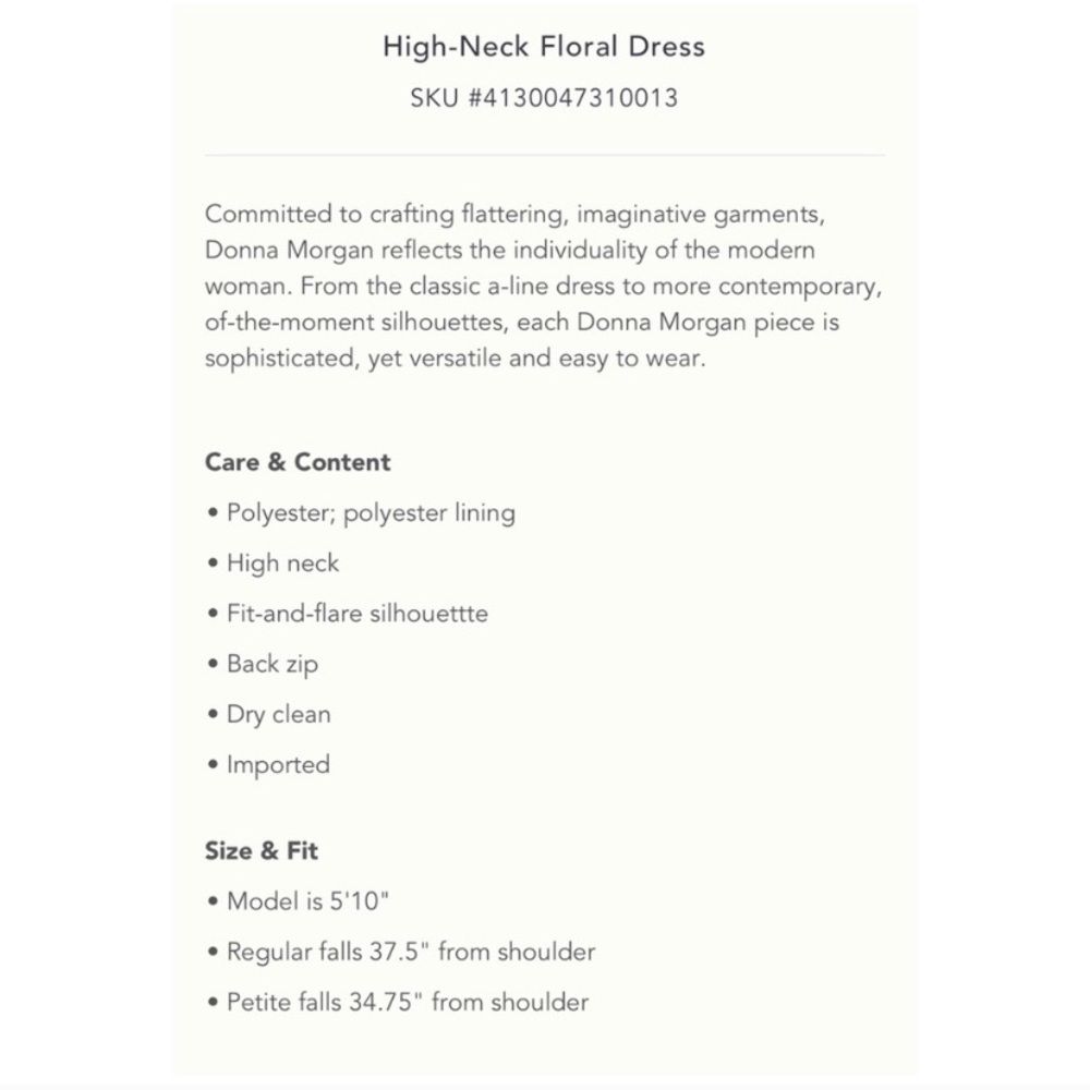 Anthropologie Donna Morgan High-Neck Floral Dress - Picture 8 of 8